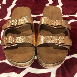 Bamboo Rose Gold Slides Sandal